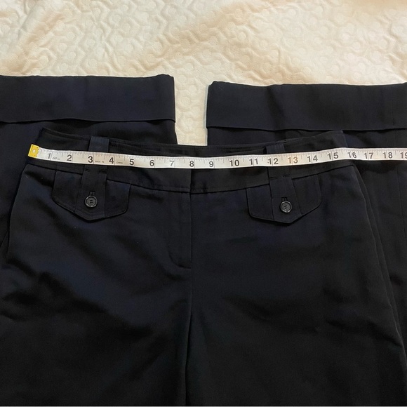 Ann Taylor Black Dress Pants Women’s 6 Wide Leg Button Side Pocket Cuffed Bottom - Picture 6 of 11
